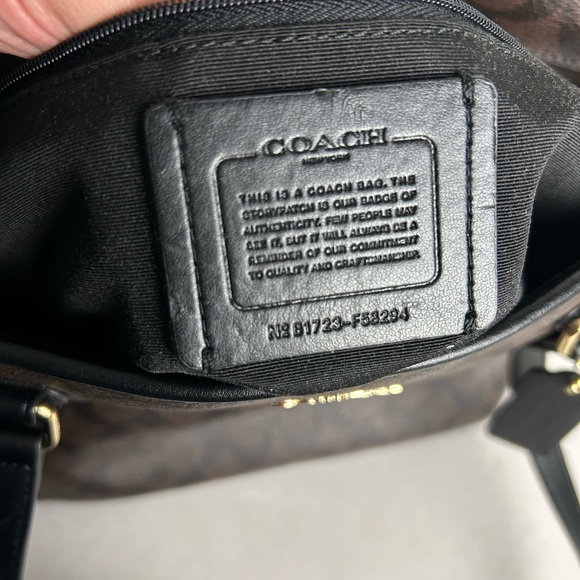 Coach Signature Brown and Black Tote with Wallet - Picture 9 of 16
